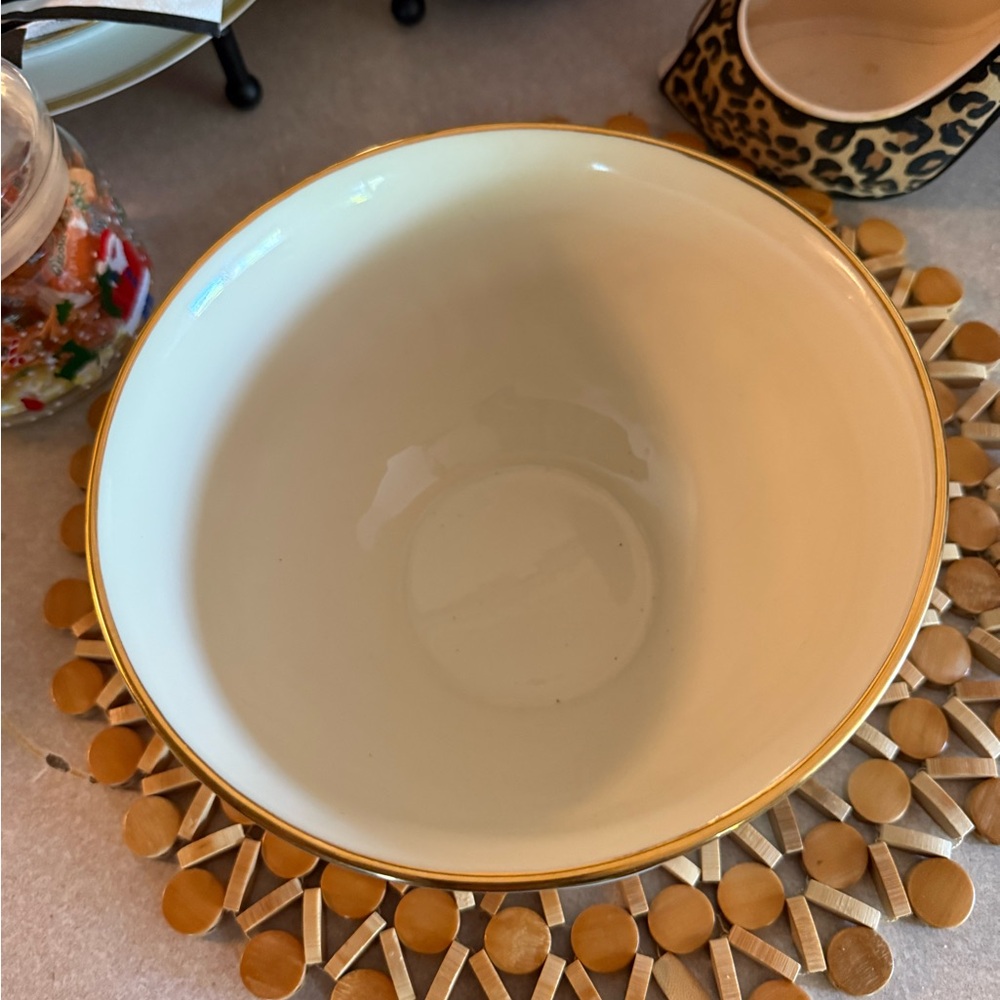 LENOX. Enamel floral print Gilded garden bowl by: Lenox. Like new - Picture 4 of 8